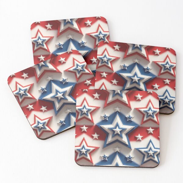 Item preview, Patriotic Red White Blue Star Pattern designed and sold by IntelliMindDesigns.