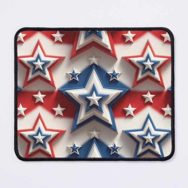 Item preview, Patriotic Red White Blue Star Pattern designed and sold by IntelliMindDesigns.