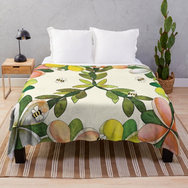 Item preview, Vintage Floral Peace Sign with Plumeria Flowers and Bees designed and sold by Karin Taylor.
