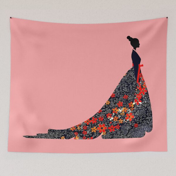 Item preview, Elegant Starry Night Floral Gown Silhouette designed and sold by colorful-white.