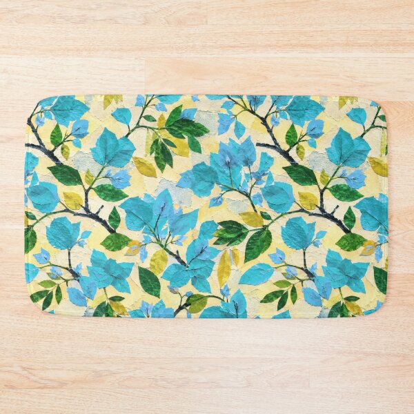 Item preview, Blue Bougainvillea Floral Collage Pattern, Vibrant Tropical Botanical Seamless Design, Handmade Paper Cut Flower Repeat Print designed and sold by SWSandraWechner.