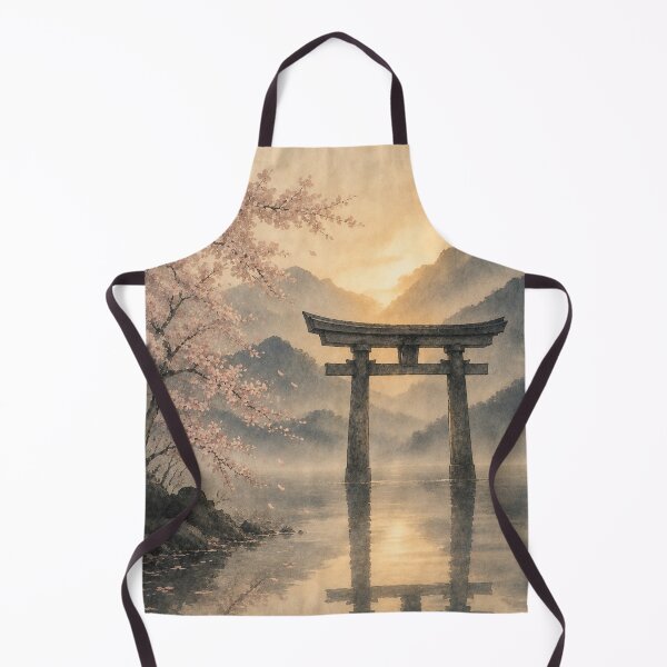 Item preview, Japandi Torii Gate Wall Art Print – Japanese Sumi-e Poster, Cherry Blossom Landscape, Zen Minimalist Decor, Misty Lake Reflection, Made by Japanese Artist in Japan designed and sold by SereniBloom.