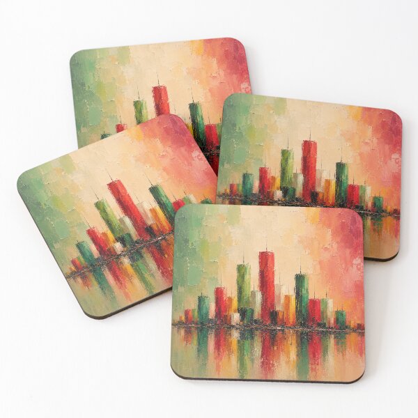 Item preview, astel Skyline Reflections – Modern Abstract Cityscape designed and sold by Ingorgia Studio.