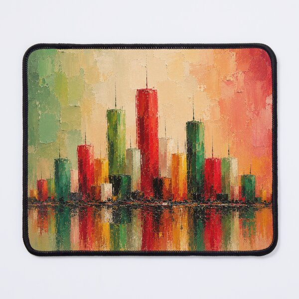 Item preview, astel Skyline Reflections – Modern Abstract Cityscape designed and sold by Giovanna2026.