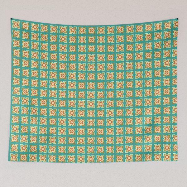 Item preview, 60s 70s Retro Groovy Floral Tiles - Mod Lagoon designed and sold by HannahGinn.Design.