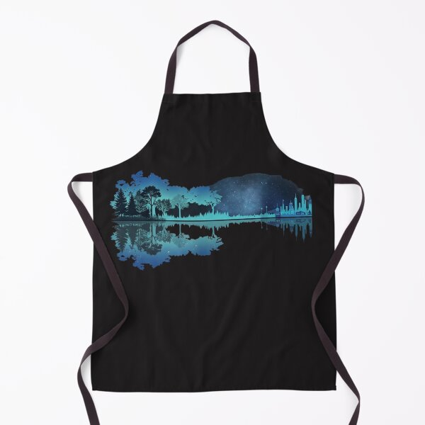 Item preview, Acoustic Landscape: Nature & City Skyline Guitar Reflection Art designed and sold by TShak Clothing .