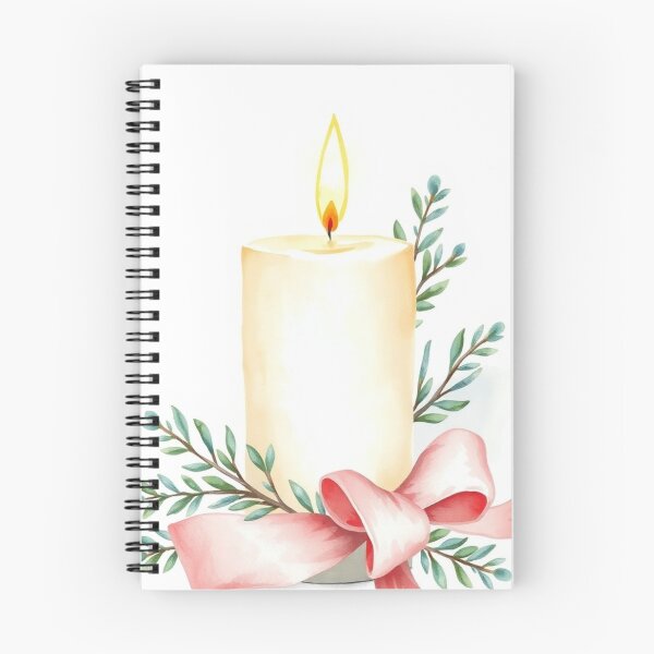Item preview, Watercolor Burning Candle with Pink Ribbon designed and sold by Vida e Arte.