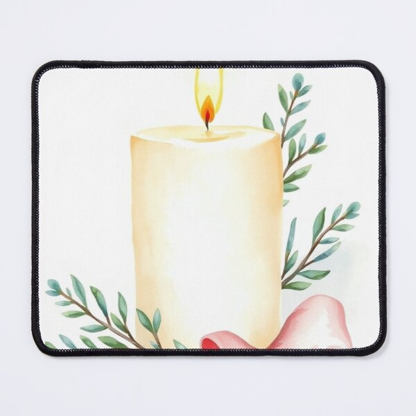 Item preview, Watercolor Burning Candle with Pink Ribbon designed and sold by Vida e Arte.