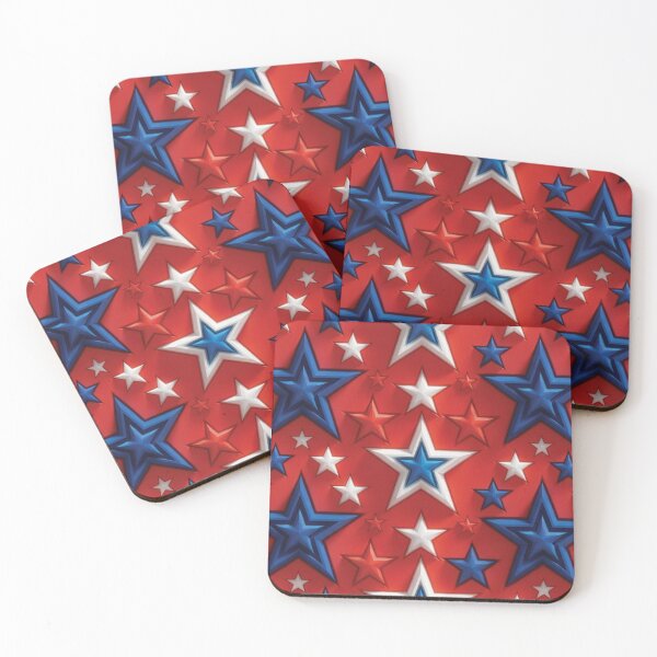 Item preview, Festive Patriotic Stars Fourth July Pattern designed and sold by IntelliMindDesigns.