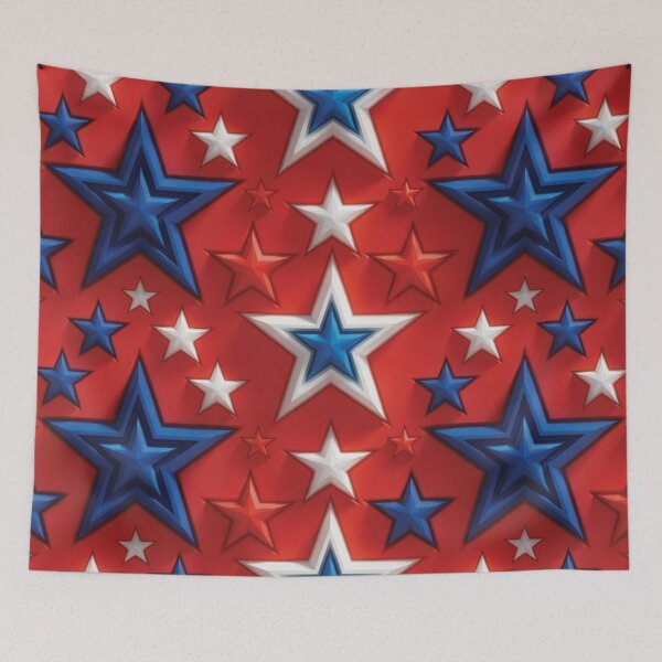 Item preview, Festive Patriotic Stars Fourth July Pattern designed and sold by IntelliMindDesigns.