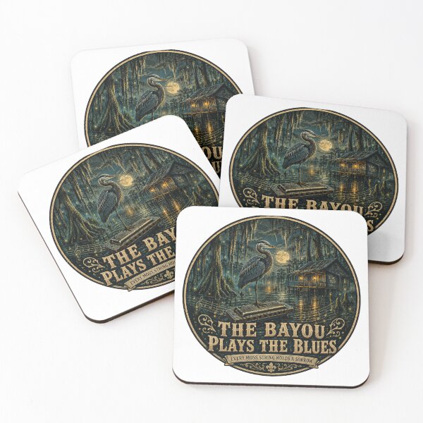 Item preview, The Bayou Plays the Blues | Heron Harmonica Swamp Art designed and sold by NatureHarmony16.