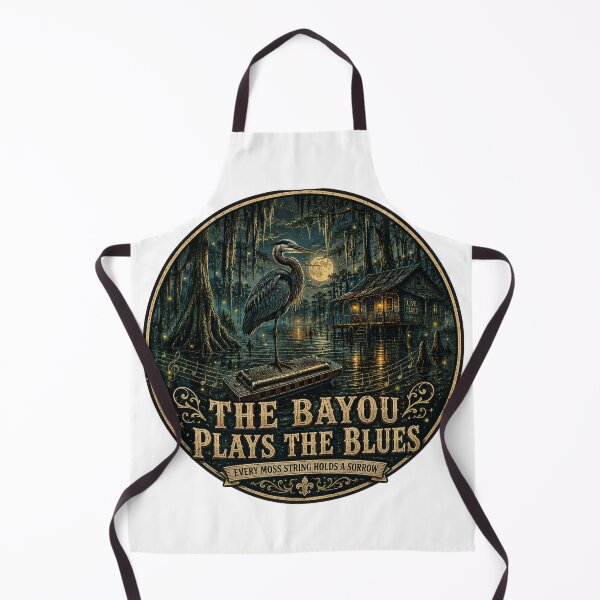 Item preview, The Bayou Plays the Blues | Heron Harmonica Swamp Art designed and sold by NatureHarmony16.