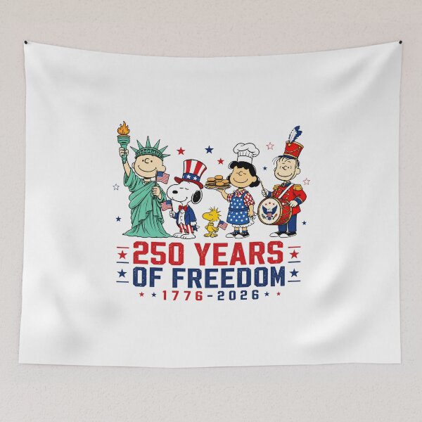 Item preview, USA Freedom Peanuts Gang Snoopy and Friends Happy 4th Of July America designed and sold by Har-vee.