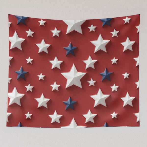 Item preview, Classic Patriotic White Navy Stars On Red Background designed and sold by IntelliMindDesigns.