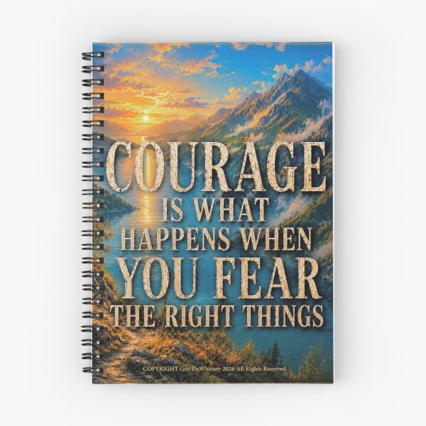 Item preview, Courage Is What Happens When You Fear the Right Things | Inspirational Mountain Landscape Quote Poster designed and sold by HereticsCrusade.