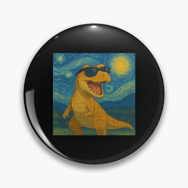 Item preview, Van Gogh Inspired Roaring Dinosaur Wearing Shades Creative designed and sold by Littermin.