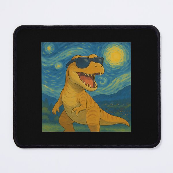 Item preview, Van Gogh Inspired Roaring Dinosaur Wearing Shades Creative designed and sold by Littermin.