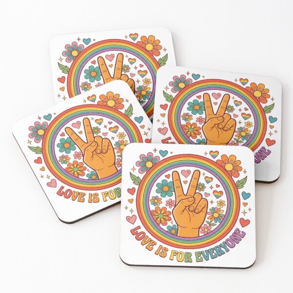 Item preview, Love Is For Everyone Retro Pride Rainbow Peace Sign LGBTQ designed and sold by Pride_Prints.