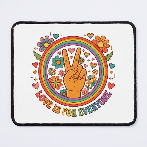 Item preview, Love Is For Everyone Retro Pride Rainbow Peace Sign LGBTQ designed and sold by Pride_Prints.