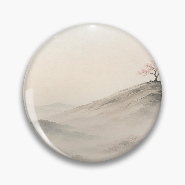 Item preview, Lone Cherry Tree on Hill | Japandi Sakura Wall Art designed and sold by SereniBloom.