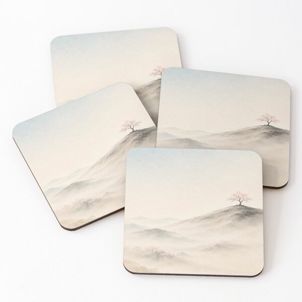 Item preview, Lone Cherry Tree on Hill | Japandi Sakura Wall Art designed and sold by SereniBloom.