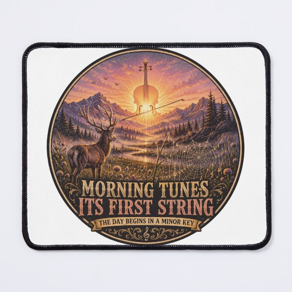 Item preview, Morning Tunes Its First String | Sunrise Violin Deer Landscape designed and sold by NatureHarmony16.