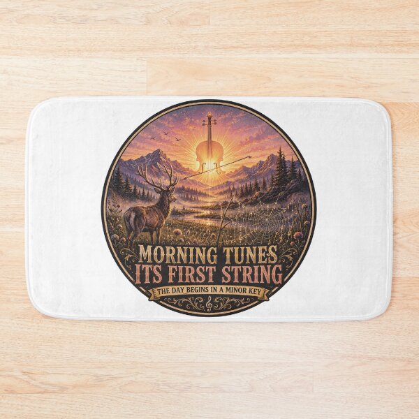 Item preview, Morning Tunes Its First String | Sunrise Violin Deer Landscape designed and sold by NatureHarmony16.