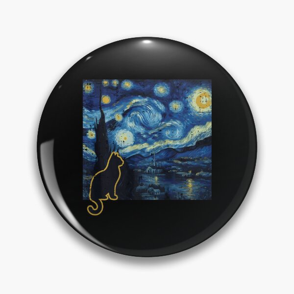 Item preview, Cat Starry Night Funny Art Painting Van Gogh  designed and sold by Littermin.