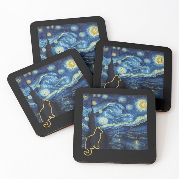 Item preview, Cat Starry Night Funny Art Painting Van Gogh  designed and sold by Littermin.