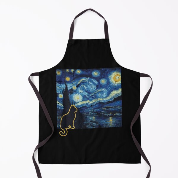 Item preview, Cat Starry Night Funny Art Painting Van Gogh designed and sold by Littermin.