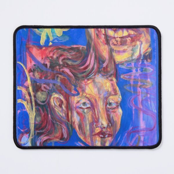 Item preview, Abstract Blue Portrait and Grinning Teeth Art designed and sold by PsychVortex.