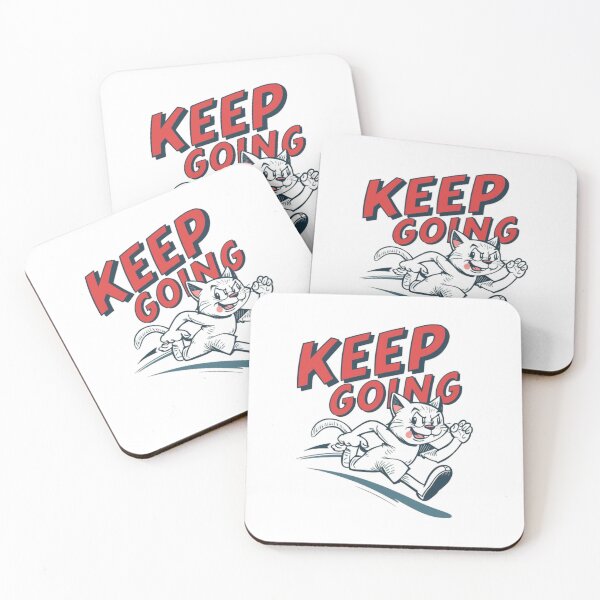 Item preview, Keep Going: Vibrant Running Cat Motivational T-Shirt Design designed and sold by NinaCreator.