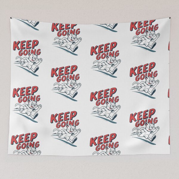 Item preview, Keep Going: Vibrant Running Cat Motivational T-Shirt Design designed and sold by NinaCreator.