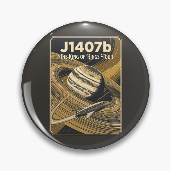 Item preview, J1407b Super Saturn Retro NASA Travel Poster Rings designed and sold by RetroRewind Studio.
