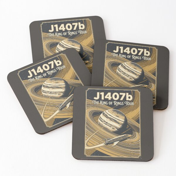Item preview, J1407b Super Saturn Retro NASA Travel Poster Rings designed and sold by RetroRewind Studio.