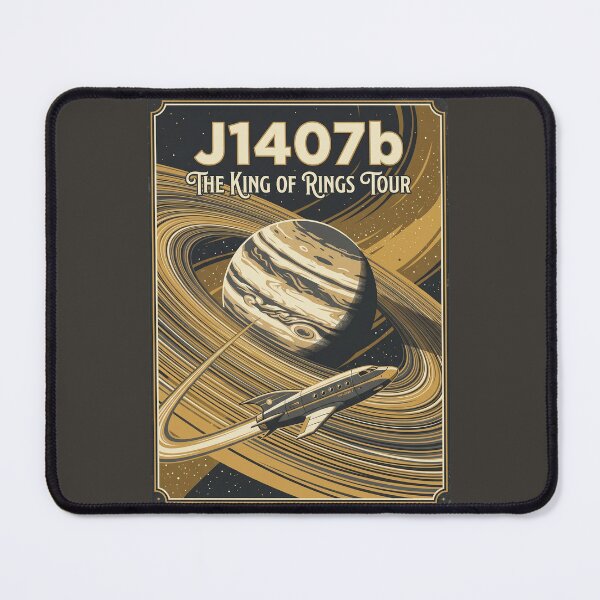 Item preview, J1407b Super Saturn Retro NASA Travel Poster Rings designed and sold by RetroRewind Studio.