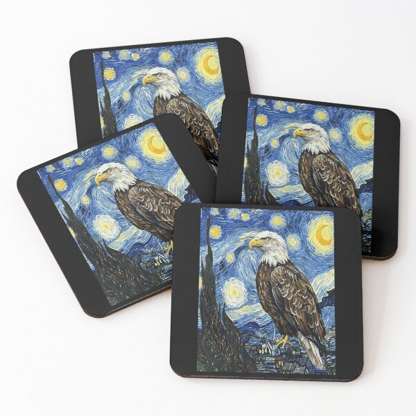 Item preview, Majestic Bald Eagle Van Gogh Starry Night Sky designed and sold by Littermin.