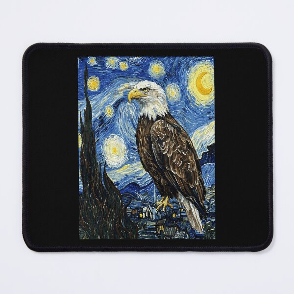 Item preview, Majestic Bald Eagle Van Gogh Starry Night Sky designed and sold by Littermin.