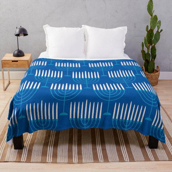 Item preview, Hanukkah Sacred Menorah Pattern On Holiday Blue designed and sold by DEC02.