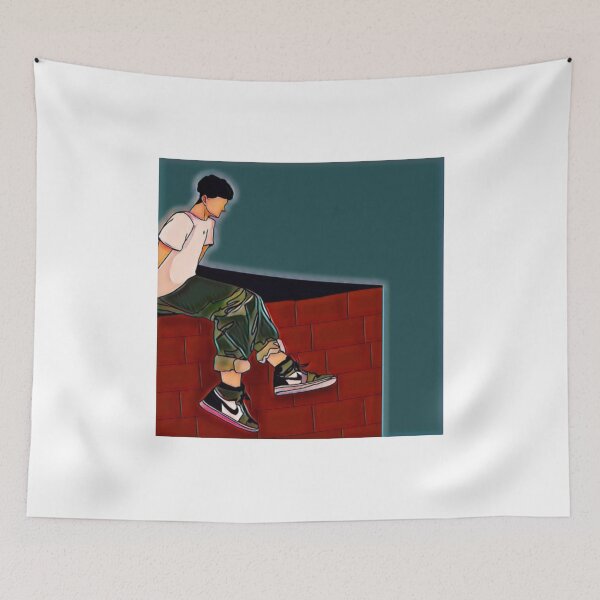 Item preview, Urban Streetwear Boy Sitting Wall Sketch designed and sold by Merameri.