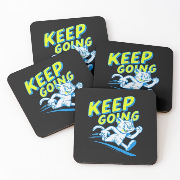 Item preview, Keep Going: Vibrant Running Cat Motivational T-Shirt Design designed and sold by NinaCreator.