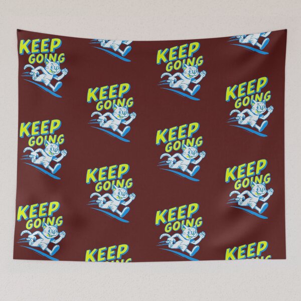 Item preview, Keep Going: Vibrant Running Cat Motivational T-Shirt Design designed and sold by NinaCreator.