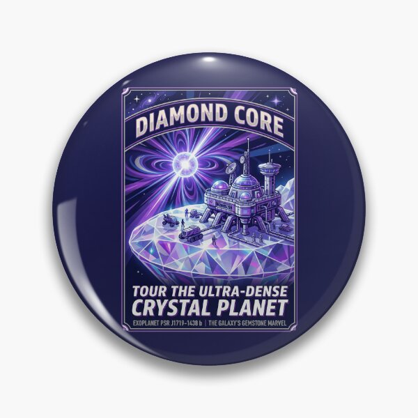 Item preview, Diamond Planet Retro NASA Travel Poster Crystal Core designed and sold by RetroRewind Studio.