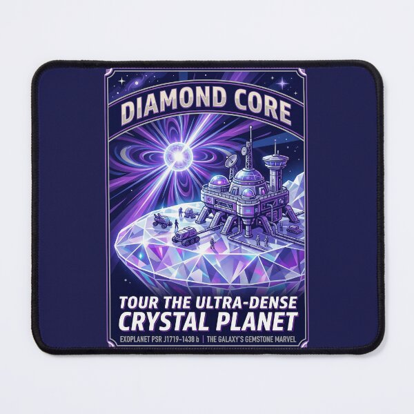 Item preview, Diamond Planet Retro NASA Travel Poster Crystal Core designed and sold by RetroRewind Studio.