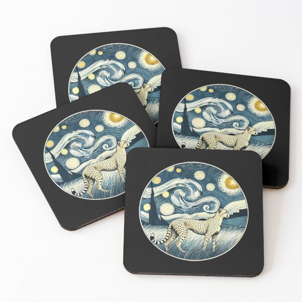 Item preview, Cheetah Zoo Animal - Van Gogh Starry Night Style  designed and sold by Littermin.