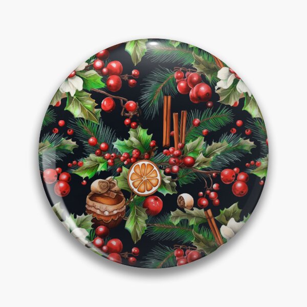 Item preview, Christmas Tree Branches, Poinsettias, And Cinnamon Sticks Pattern designed and sold by DEC02.