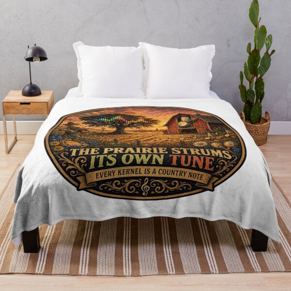 Item preview, The Prairie Strums Its Own Tune | Country Barn Owl Banjo Art designed and sold by NatureHarmony16.