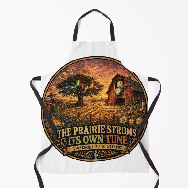 Item preview, The Prairie Strums Its Own Tune | Country Barn Owl Banjo Art designed and sold by NatureHarmony16.