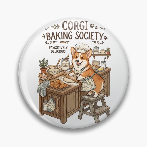 Item preview, Corgi Baking Society Cute Pastry Chef designed and sold by PictoVibe.