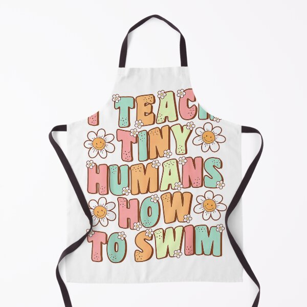 Item preview, I Teach Tiny Humans to Swim Instructor Groovy Retro Swimming T-Shirt designed and sold by RKdrawings.
